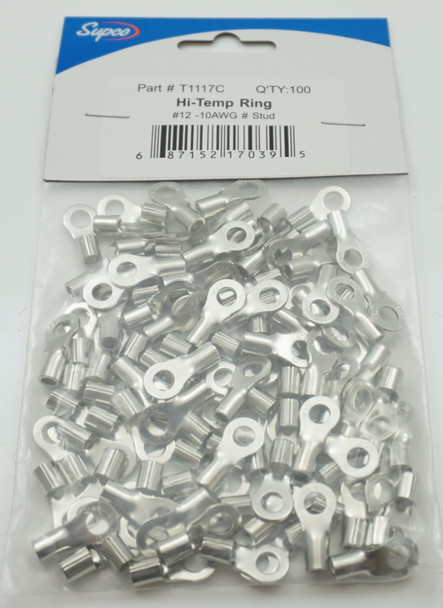 Hi-Temp Ring, 100 Pack, 12-10 AWG #10 stud 13/64" I.D., T1117C