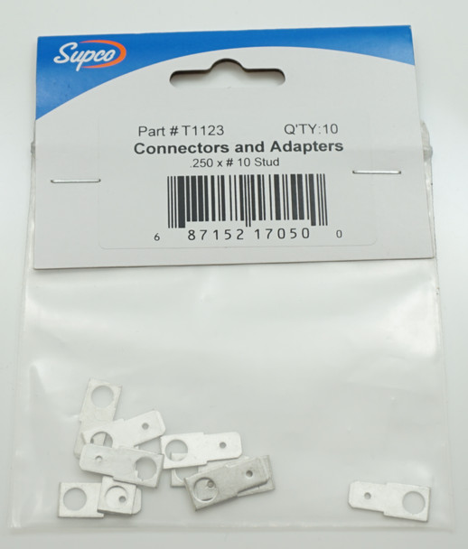 Supco Connectors and Adapters, 10 pack, ¼" (.250") x #10 stud, T1123.