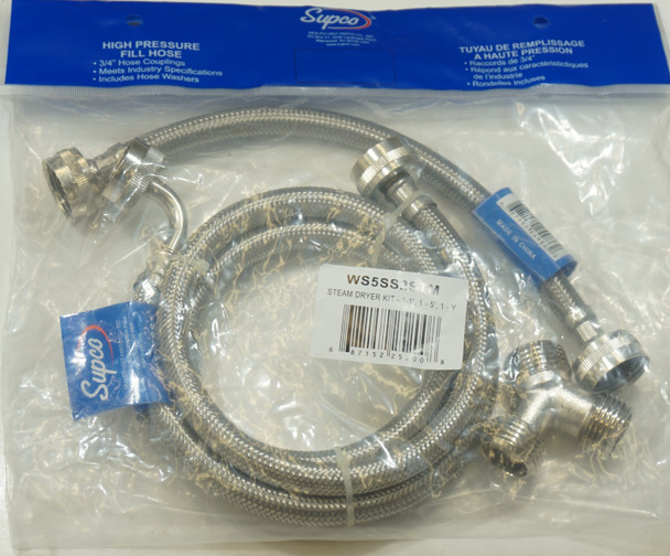 Supco Stainless Steel Steam Dryer Installation Kit, 1-1', 1-5', 1-Y, WS5SS2STM