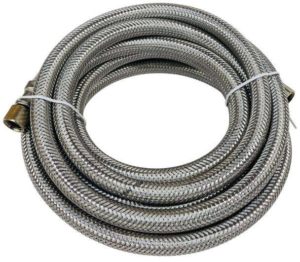 Supco ¼" COMP X ¼ COMP" 120" Stainless Steel Hose for Refrigerators, 1410RFSS