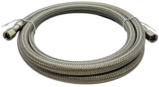 Supco 1/4" COMP X 1/4" COMP 72" Stainless Steel Hose for Refrigerators, 1406RFSS