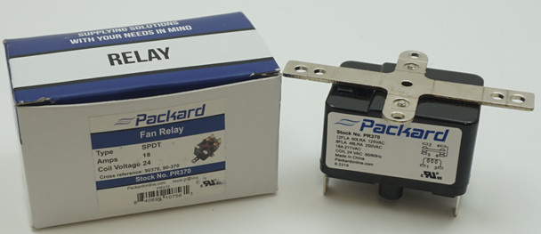 Packard SPDT Switching Fan Relay, 24 Coil Voltage, 18 Resistive Amps, PR370