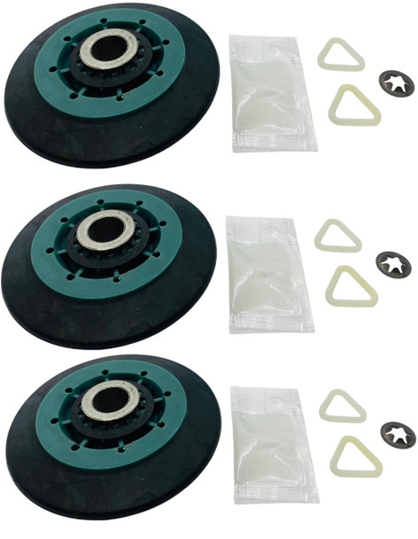 3 Pk, Dryer Drum Support Roller for Whirlpool, AP6019303, WPW10314173