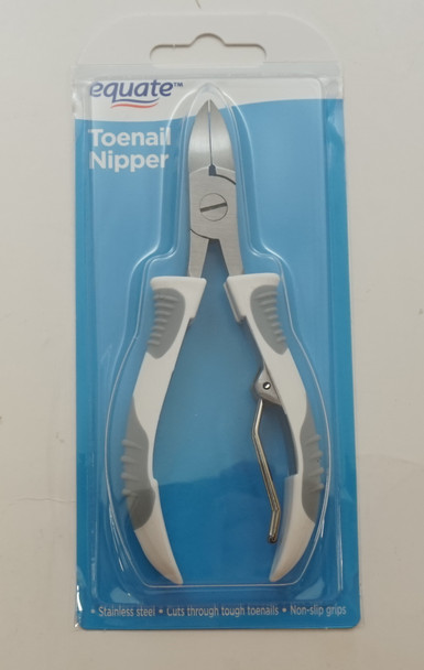 Equate Toenail Clipper, Stainless Steel, Non-Slip Grips, 326397