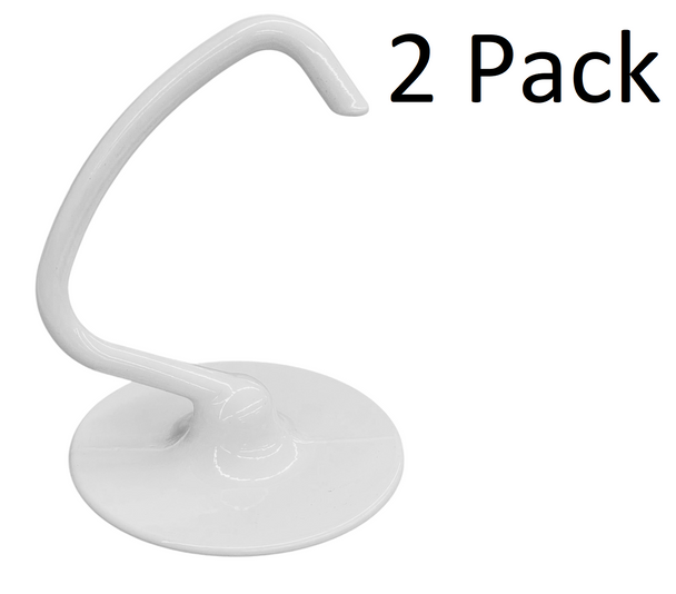 2 Pack, Coated 4.5 QT Dough Hook for KitchenAid Stand Mixer, K45DH, WPW10674618