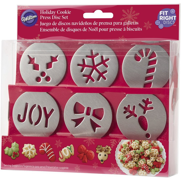 Wilton Holiday Cookie Press 6 Piece Disc Set, 2104-5906