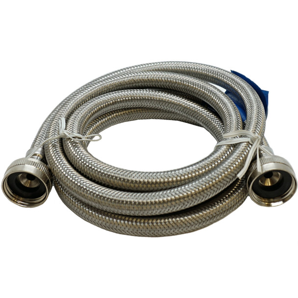 Supco ?" X 6' Stainless Steel Inlet Hose for Washers, 3806FFSS