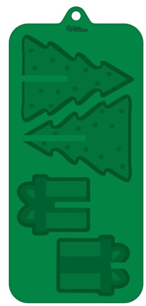 Wilton 4 Cavity 3-D Silicone Christmas Tree & Present Mold, 2115-0-0173 Wilton 4 Cavity 3-D Silicone Christmas Tree & Present Mold, 2115-0-0173
