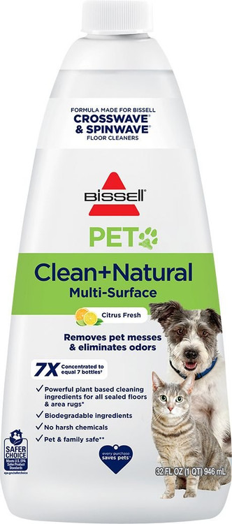 Bissell Crosswave Multi Surface Pet Floor Cleaning Formula & Pet Brush Roll  - Seneca River Trading, Inc.