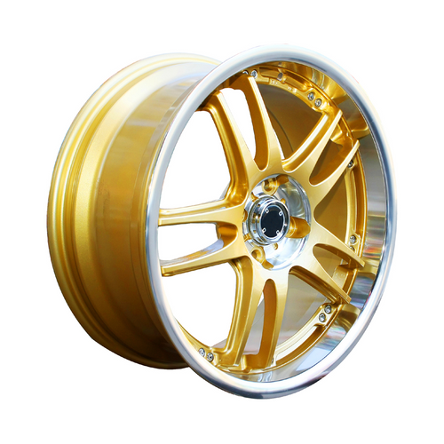 16 Inch x 4 Master Wheel Penta-Spoke Gold Silver Alloy Wheels