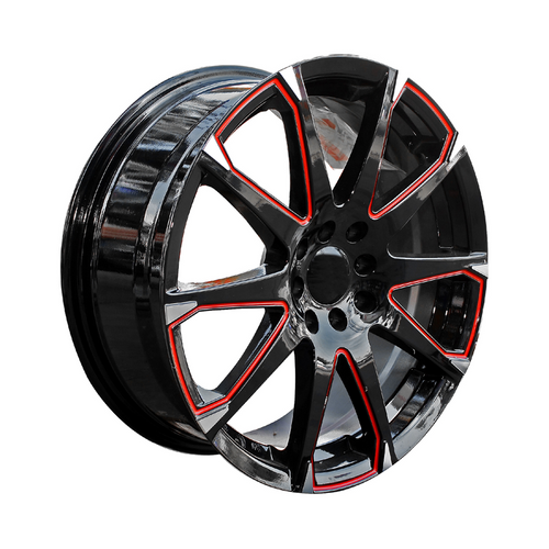18 Inch x 4 Master Wheel Sidewinder Black Red Alloy Wheels