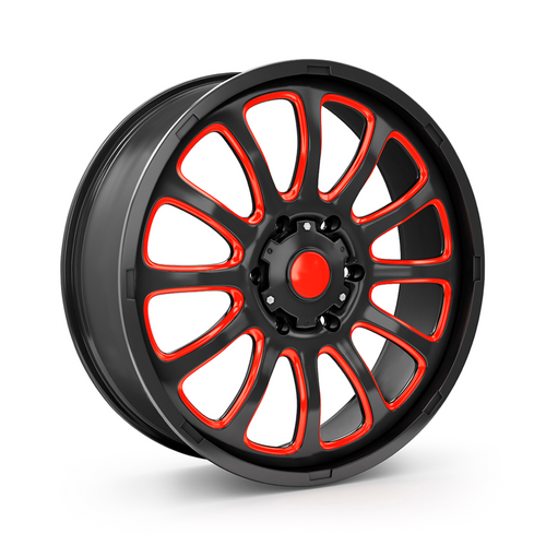 21 Inch x 4 Rainbow Donjon Collection Black Red Alloy Wheel