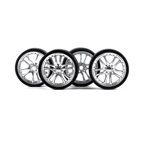 15 Inch x 4 Mansune Brazilliant Chrome Alloy/Tire Set