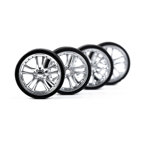 19 Inch x 4 Mansune Brazilliant Silver Alloy/Tire Set