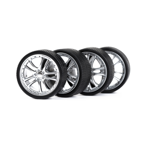 15 Inch x 4 Mansune Brazilliant Silver Chrome Alloy/Tire Set