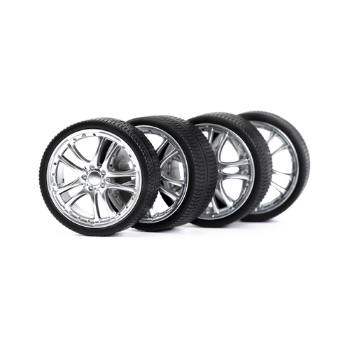 16 Inch x 4 Mansune Brazilliant Silver Chrome Alloy/Tire Set