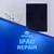 White iPad beside white flowers, above a blue banner with the Device Pro Solutions logo and “iPad Repair” text.