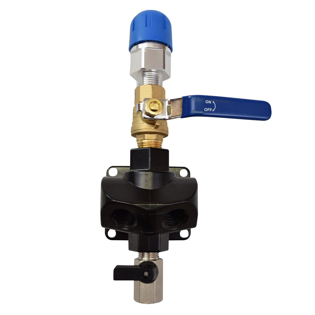 Wall Outlet with Shutoff 1″ Top Inlet with (4) 1/2″ Female NPT Outlets