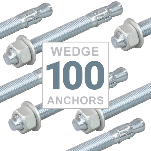 3/8" x 3-3/4" Wedge Anchor Zinc Plated Steel