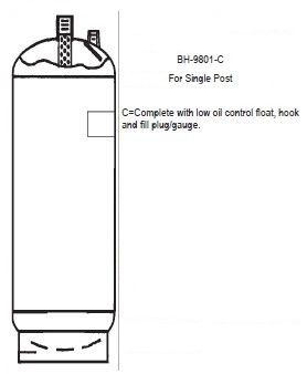 Lift Tank Kit 36 Gallon 14 x 58 (Float & Gauge)