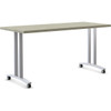 Special-T Structure Series T-Leg Table Base - Powder Coated T-shaped, Metallic Silver Base - 2 Legs - Assembly Required - 1 / Set