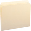 Smead Straight Tab Cut Letter Recycled Top Tab File Folder - 8 1/2" x 11" - 3/4" Expansion - Manila - 10% Recycled - 100 / Box