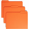 Smead Colored 1/3 Tab Cut Letter Recycled Top Tab File Folder - 8 1/2" x 11" - 3/4" Expansion - Top Tab Location - Assorted Position Tab Position - Orange - 10% Recycled - 100 / Box