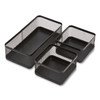 Three Compartment Stackable Wire Mesh Desk Organizer, 8.46 x 4.92 x 4.33, Black