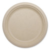 Fiber Plates, Plate, 9.1" Diameter, Natural, 1,000/Carton