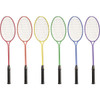 Champion Sports Tempered Steel Twin Shaft Badminton Racket Set - Red, Orange, Yellow, Green, Blue, Purple - Nylon, Leather, Tempered Steel