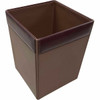 Dacasso Wastebasket - Square - 12" Height x 9.5" Width x 9.5" Depth - Leather - 1 Each