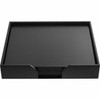 Dacasso Leather Conference Room Set - Rectangular - 17" Width - Top Grain Leather, Velveteen - Black