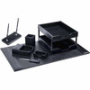 Dacasso Bonded Leather Desk Set - Leather, Velveteen - Black - 1 Each