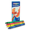 Crayons Made with Soy, 4 Assorted Colors/Pack, 288 Packs/Carton