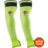 Ergodyne ProFlex 7941 Cut-Resistant Protective Arm Sleeve Pair - 5.25" Length - Lime - Yarn - Cut Resistant, Moisture Wicking, Adjustable Fit, Comfortable, High Visibility, Heat Resistant, Machine Washable, Breathable, Non-irritating, Lightweight