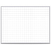 Ghent Grid Whiteboard - 36" (3 ft) Width x 24" (2 ft) Height - White Steel Surface - Satin Aluminum Frame - Rectangle - Horizontal - Magnetic - Grid Pattern, Stain Resistant, Ghost Resistant, Fade Resistant, Accessory Tray - 1 Each - TAA Compliant