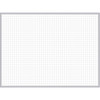 Ghent Grid Whiteboard - 96" (8 ft) Width x 48" (4 ft) Height - White Steel Surface - Satin Aluminum Frame - Rectangle - Horizontal - Magnetic - Grid Pattern, Stain Resistant, Ghost Resistant, Fade Resistant, Accessory Tray - 1 Each - TAA Compliant