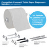 Compact Coreless Recycled Toilet Paper - 2 Ply - 4.05" x 3.85" - 1000 Sheets/Roll - White - Cleaning - For Restroom - 36 / Carton