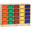 Jonti-Craft Rainbow Accents 25 Cubbie-trays Mobile Storage Unit - 35.5" Height x 48" Width x 15" Depth - Durable - Baltic - Acrylic, Rubber - 1 Each