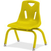 Jonti-Craft Berries Stacking Chair - Steel Frame - Four-legged Base - Yellow - Polypropylene - 1 Each