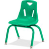 Jonti-Craft Berries Stacking Chair - Steel Frame - Four-legged Base - Green - Polypropylene - 1 Each
