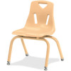 Jonti-Craft Berries Stacking Chair - Steel Frame - Four-legged Base - Camel - Polypropylene - 1 Each