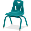 Jonti-Craft Berries Plastic Chair with Powder Coated Legs - Steel Frame - Four-legged Base - Teal - Polypropylene - 1 Each