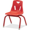Jonti-Craft Berries Plastic Chair with Powder Coated Legs - Steel Frame - Four-legged Base - Red - Polypropylene - 1 Each