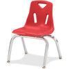 Jonti-Craft Berries Plastic Chairs with Chrome-Plated Legs - Red Polypropylene Seat - Steel Frame - Four-legged Base - Red - 1 Each