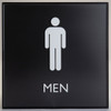 Lorell Restroom Sign - 1 Each - Men Print/Message - 8" Width x 8" Height - Square Shape - Easy Readability, Injection-molded - Plastic - Black, Black