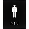 Lorell Restroom Sign - 1 Each - Men Print/Message - 6.4" Width x 8.5" Height - Rectangular Shape - Surface-mountable - Easy Readability, Braille - Plastic - Black