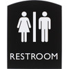 Lorell Restroom Sign - 1 Each - 6.8" Width x 8.5" Height - Rectangular Shape - Surface-mountable - Easy Readability, Braille - Plastic - Black