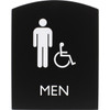 Lorell Restroom Sign - 1 Each - Men Print/Message - 6.8" Width x 8.5" Height - Rectangular Shape - Surface-mountable - Easy Readability, Braille - Plastic - Black