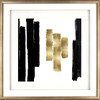 Lorell Blocks Design Framed Abstract Artwork - 29.50" x 29.50" Frame Size - 1 Each - Black, Gold